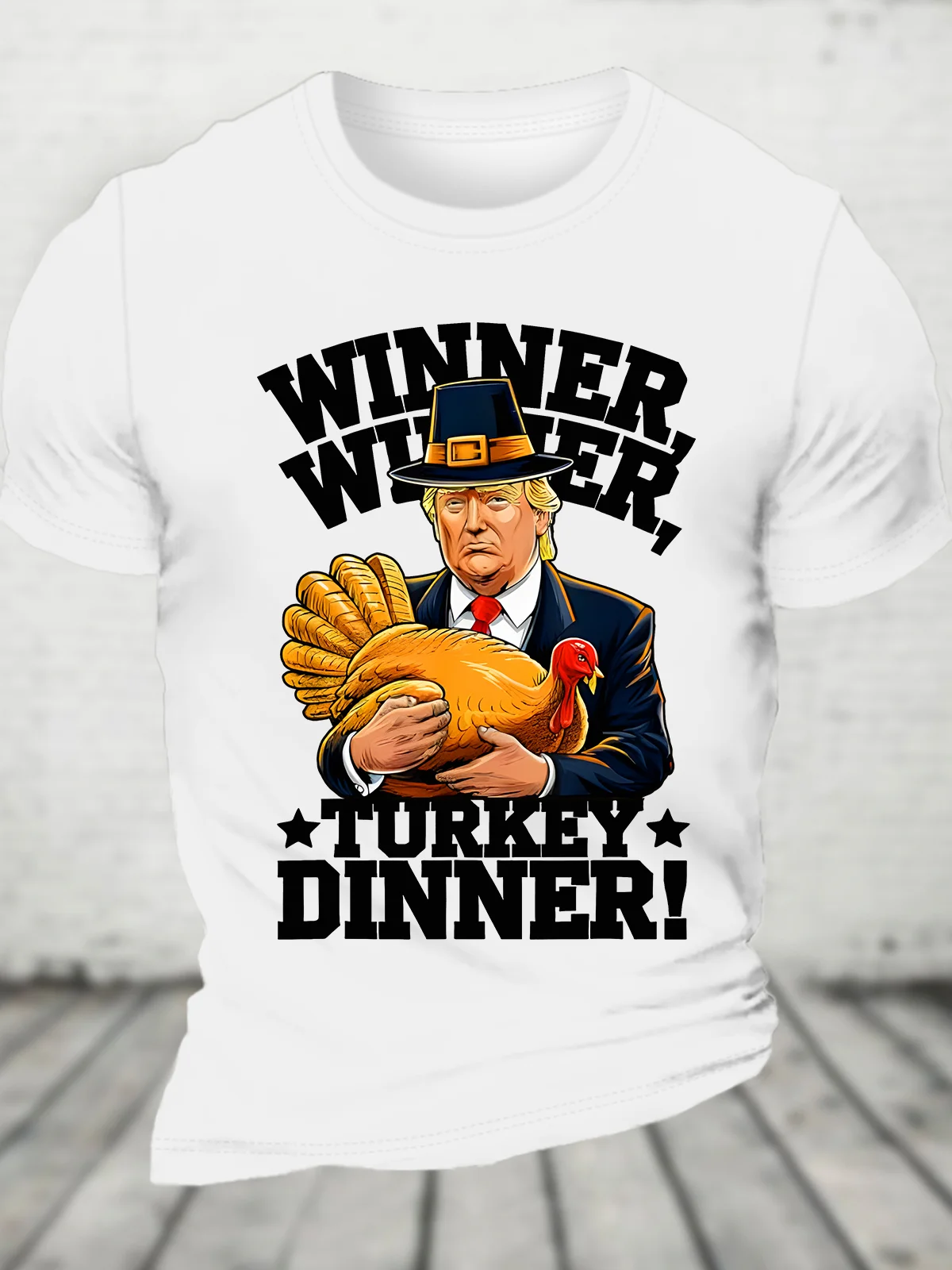 Thanksgiving Humor Trump Turkey Cotton T-shirt