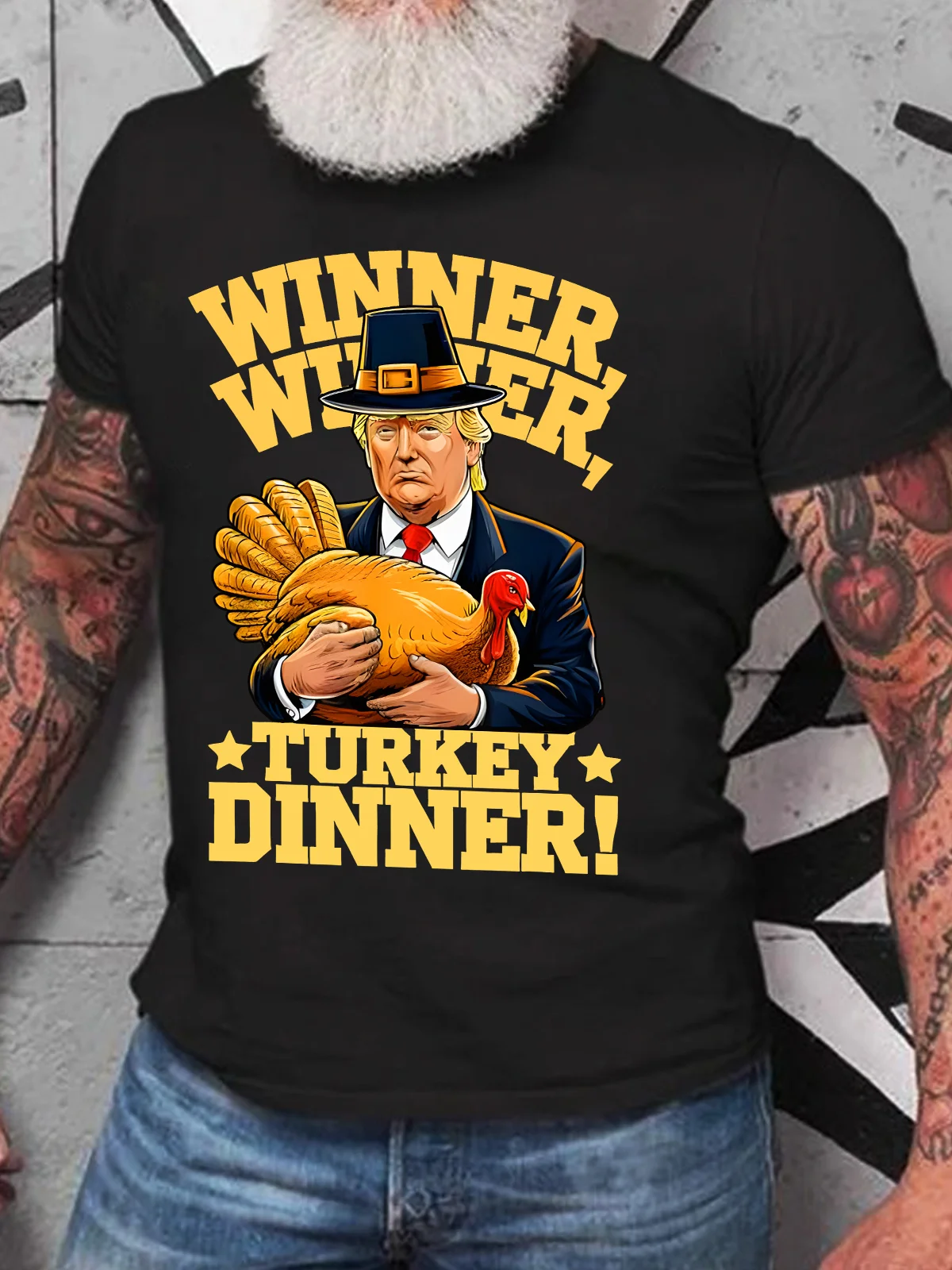 Thanksgiving Humor Trump Turkey Cotton T-shirt