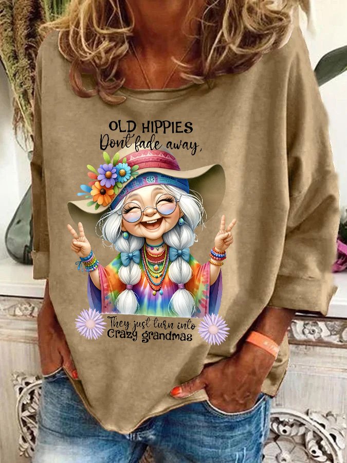 Grandma Old Hippies Casual Sweatshirt