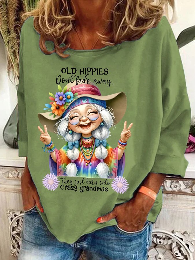 Grandma Old Hippies Casual Sweatshirt