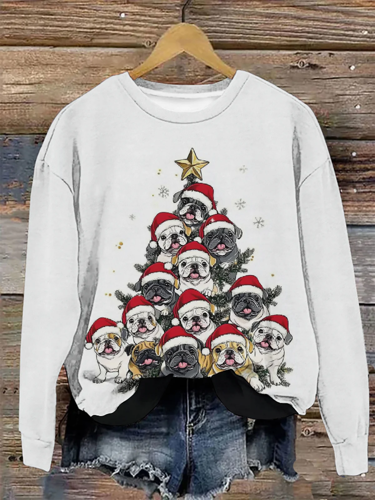 Funny Dog Christmas Tree Christmas Casual Sweatshirt