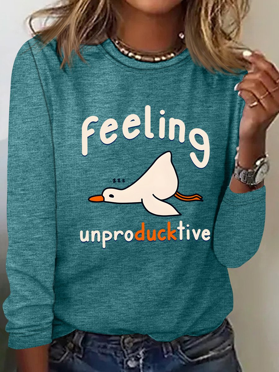 Feeling Unproducktive Casual Long Sleeve Shirt