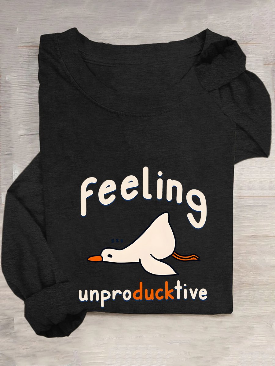 Feeling Unproducktive Casual Long Sleeve Shirt