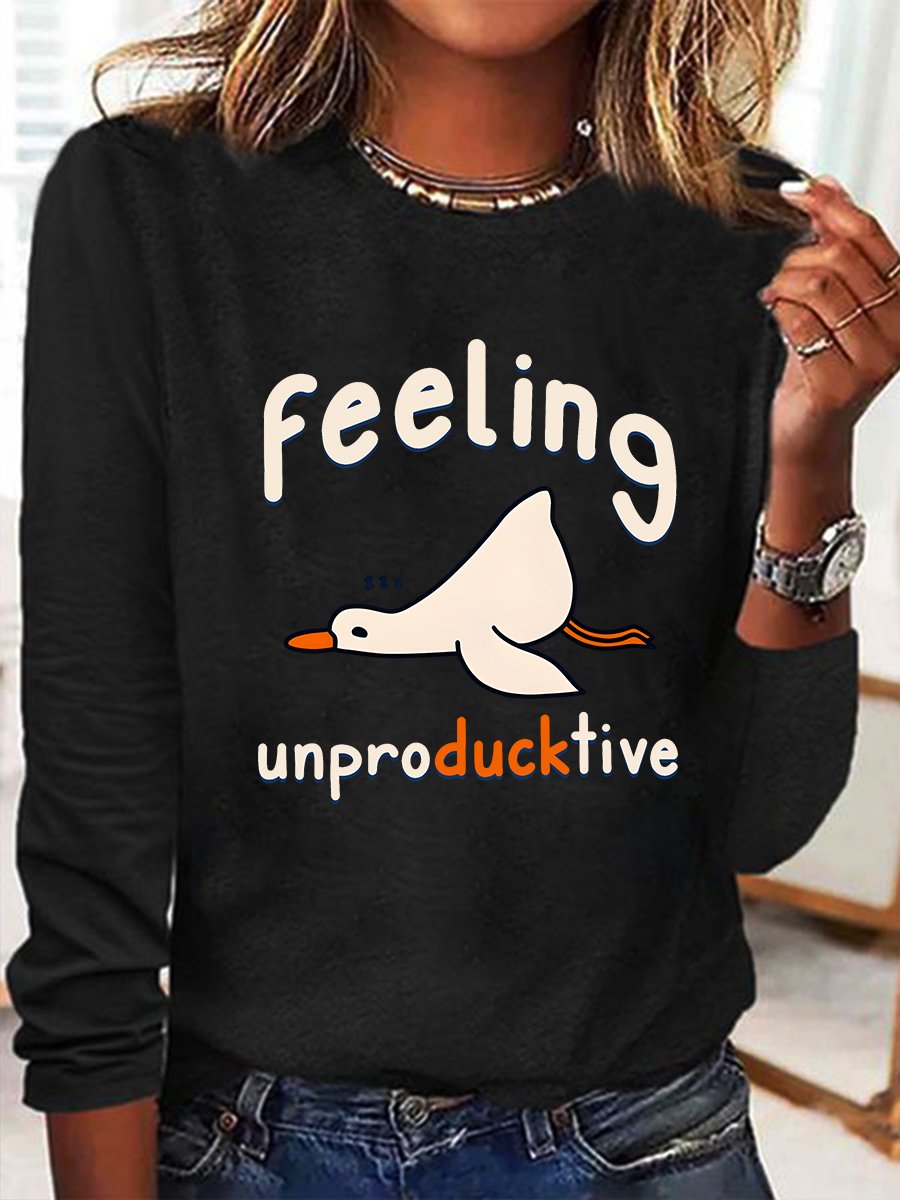 Feeling Unproducktive Casual Long Sleeve Shirt