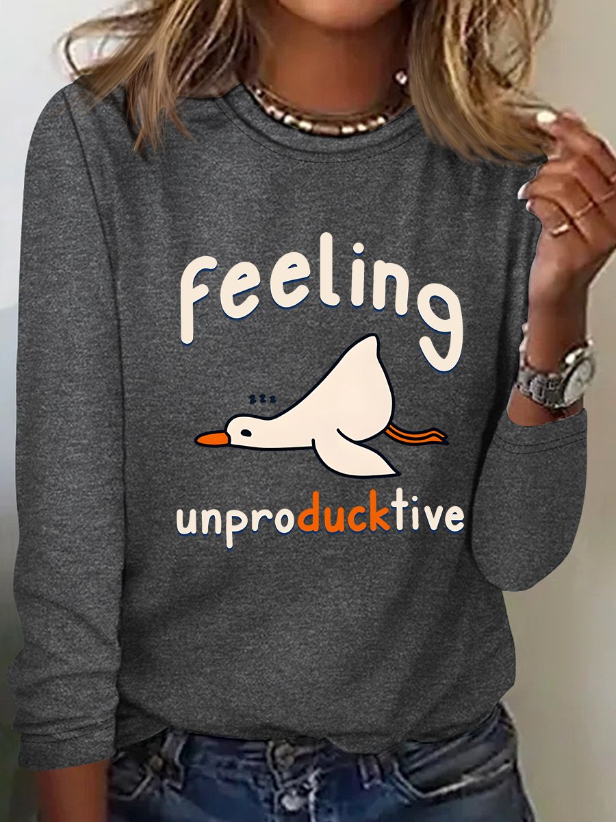 Feeling Unproducktive Casual Long Sleeve Shirt