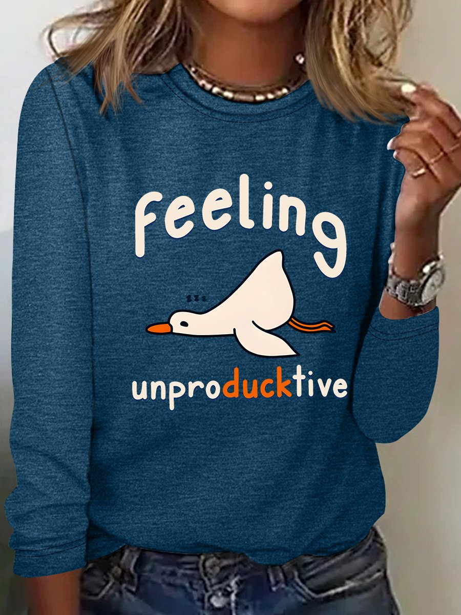 Feeling Unproducktive Casual Long Sleeve Shirt