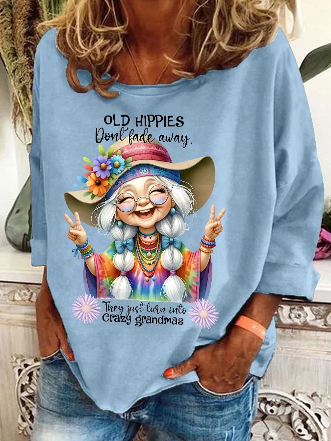 Grandma Old Hippies Casual Sweatshirt