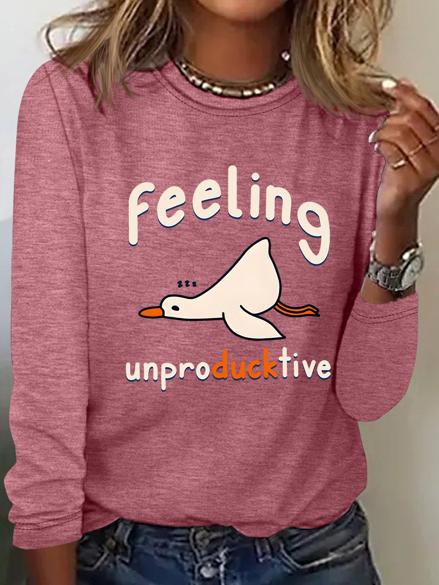 Feeling Unproducktive Casual Long Sleeve Shirt