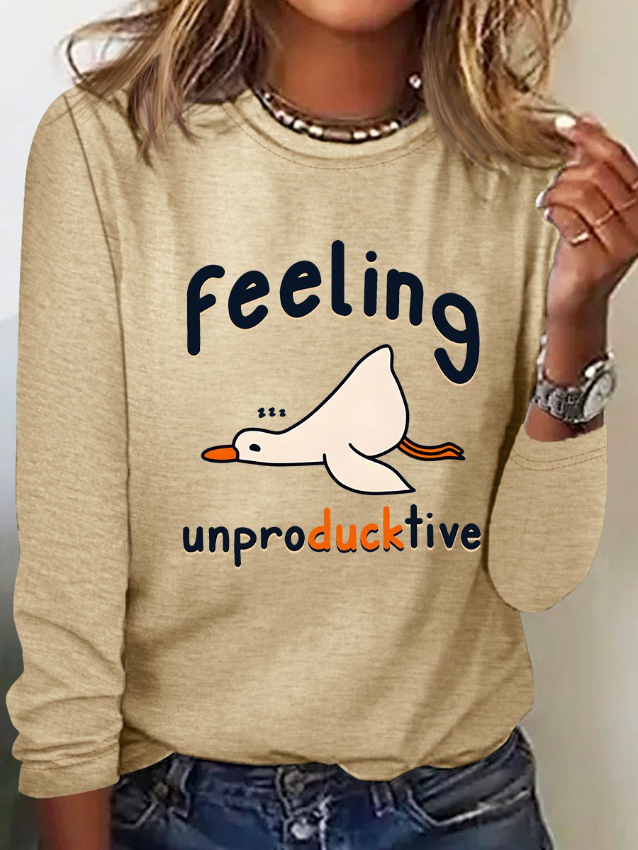 Feeling Unproducktive Casual Long Sleeve Shirt