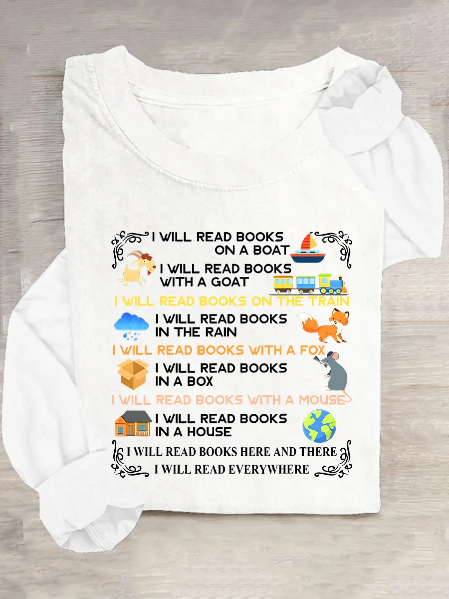 I Will Read Books On A Boat Everywhere Reading Read Books Casual Long Sleeve Shirt