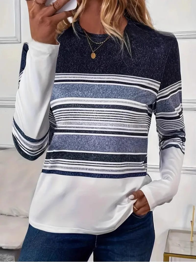 Casual Loose Geometric Crew Neck T-Shirt