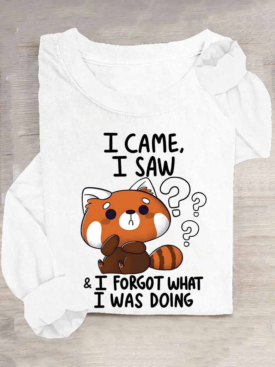 Forgetful Red Panda Casual Long Sleeve Shirt