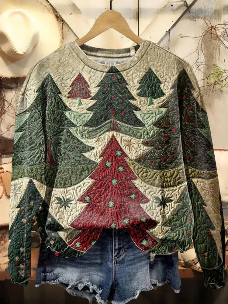 Crew Neck Casual Christmas Sweatshirt