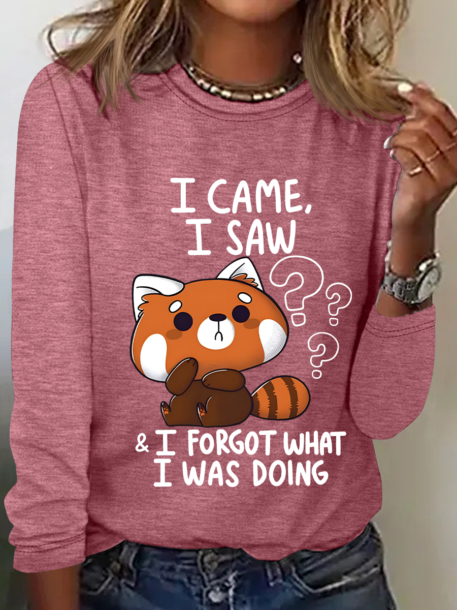 Forgetful Red Panda Casual Long Sleeve Shirt