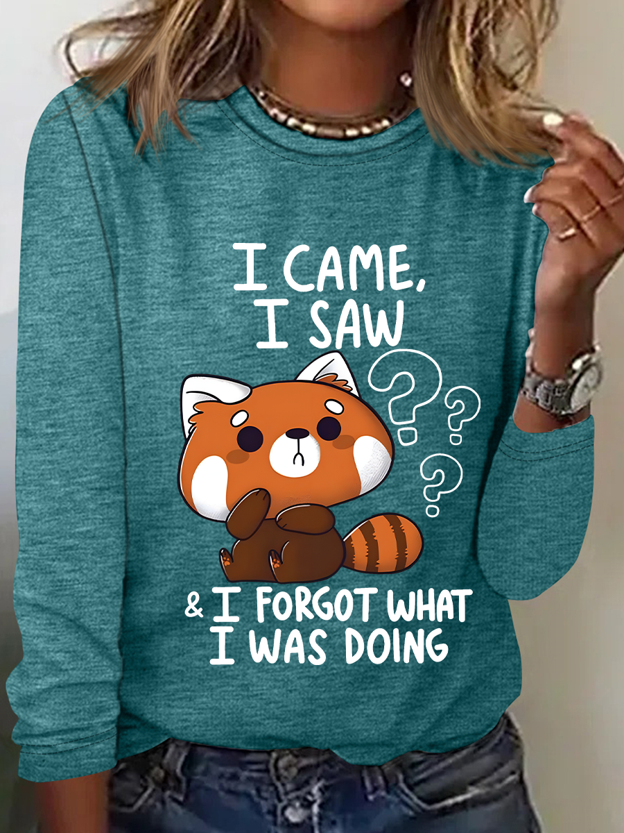 Forgetful Red Panda Casual Long Sleeve Shirt