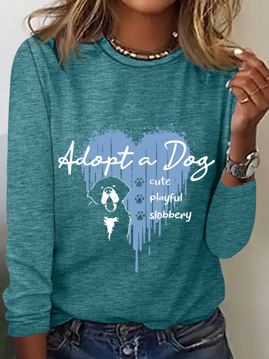 Cute But Slobbery Casual Long Sleeve Shirt