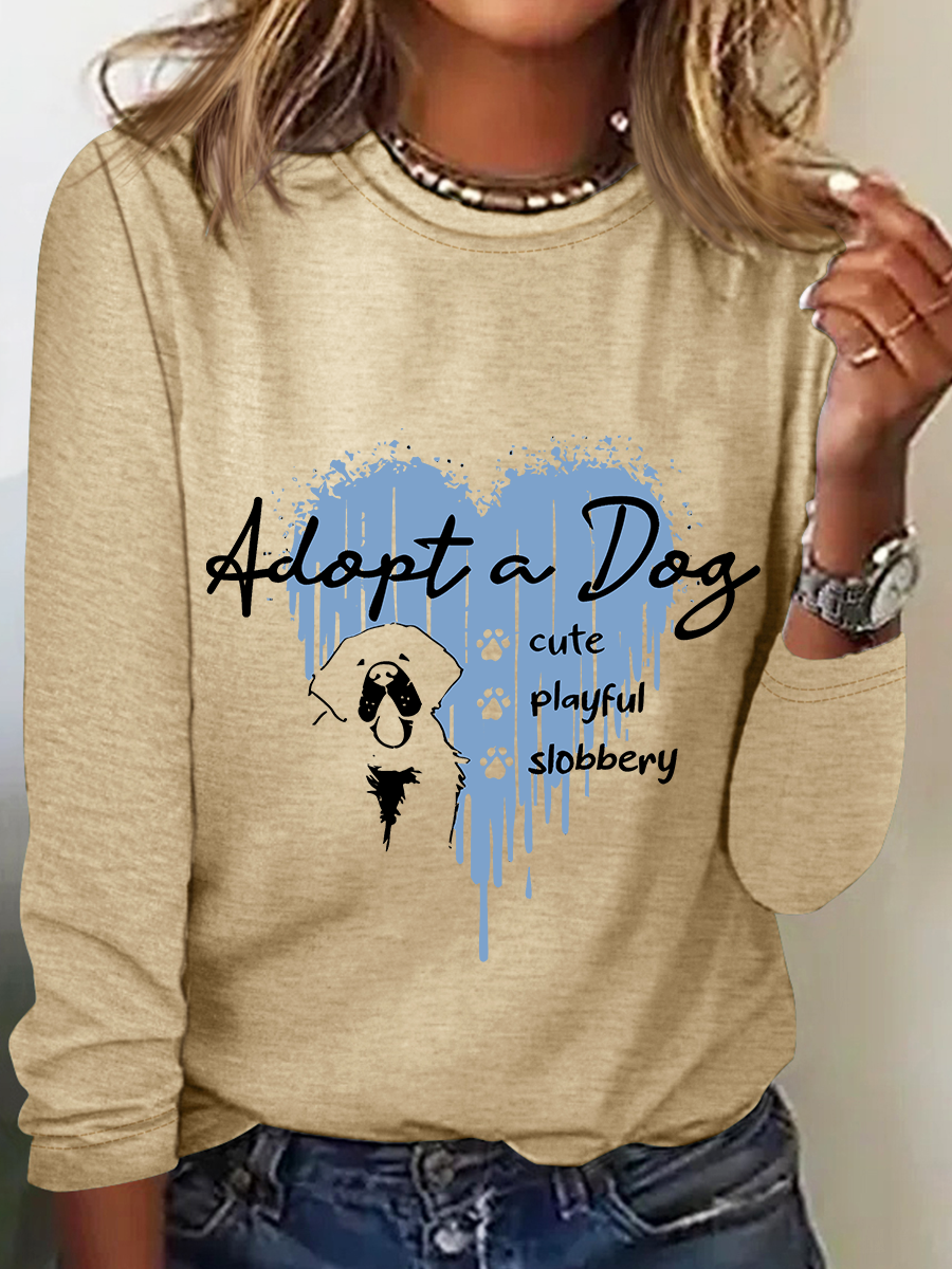 Cute But Slobbery Casual Long Sleeve Shirt