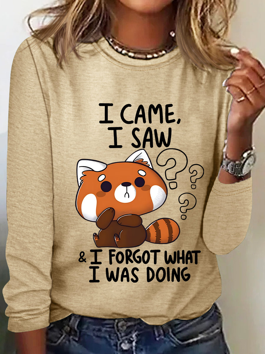 Forgetful Red Panda Casual Long Sleeve Shirt