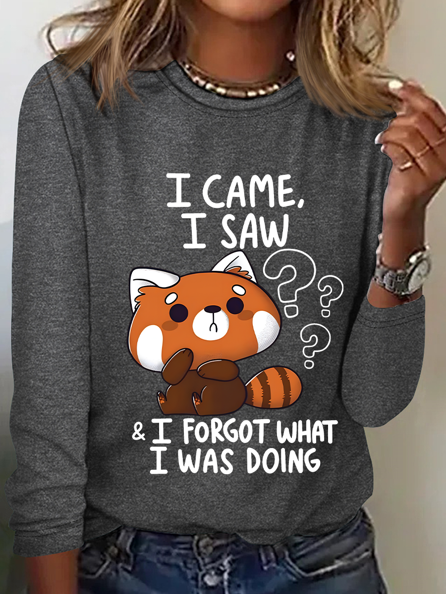 Forgetful Red Panda Casual Long Sleeve Shirt