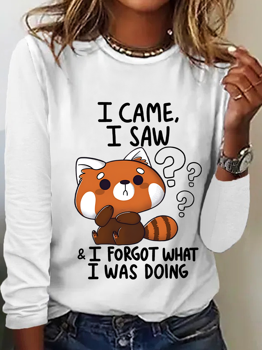 Forgetful Red Panda Casual Long Sleeve Shirt