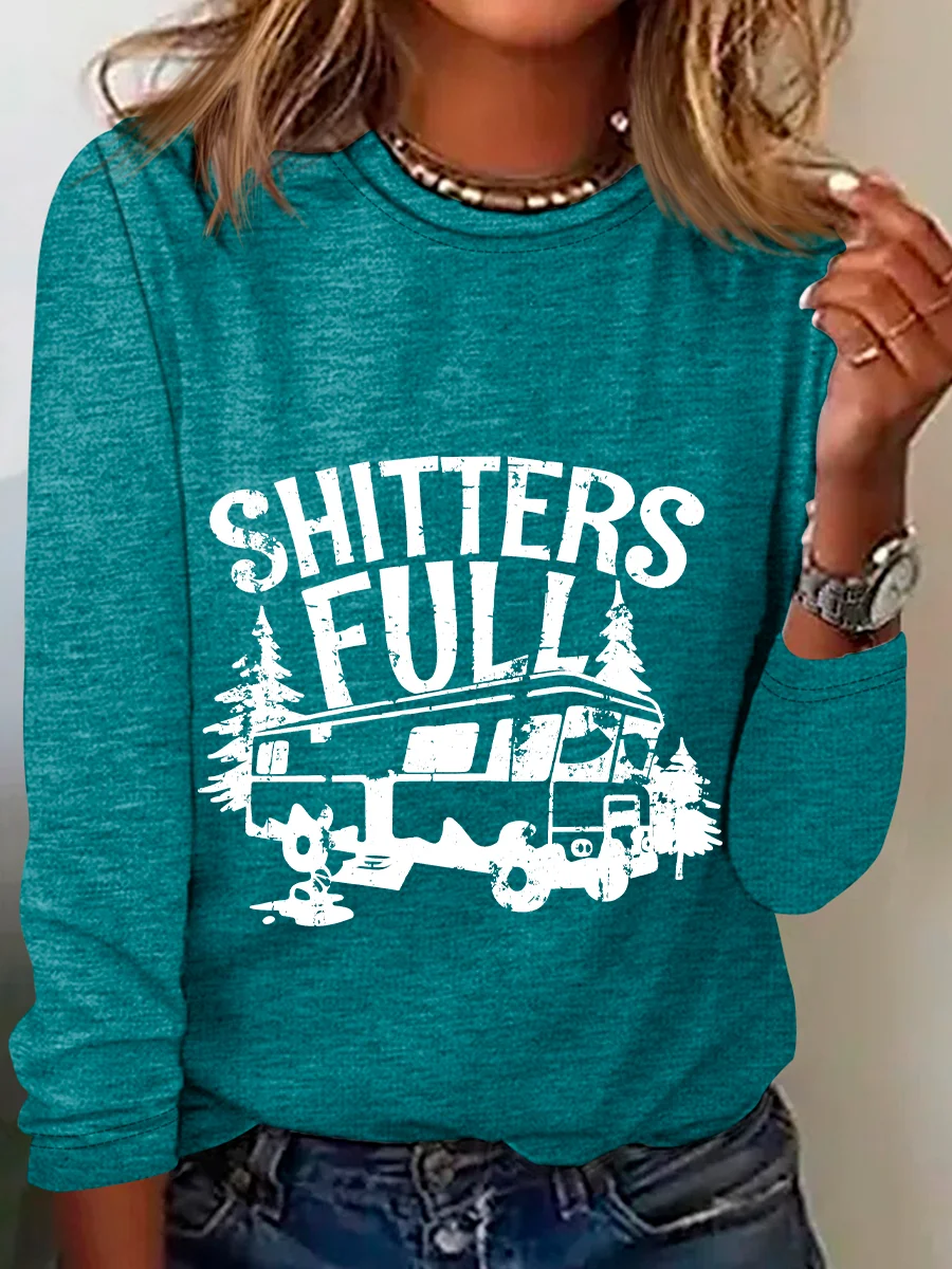 Retro Shitters Full Griswold Christmas Tree Casual Long Sleeve Shirt