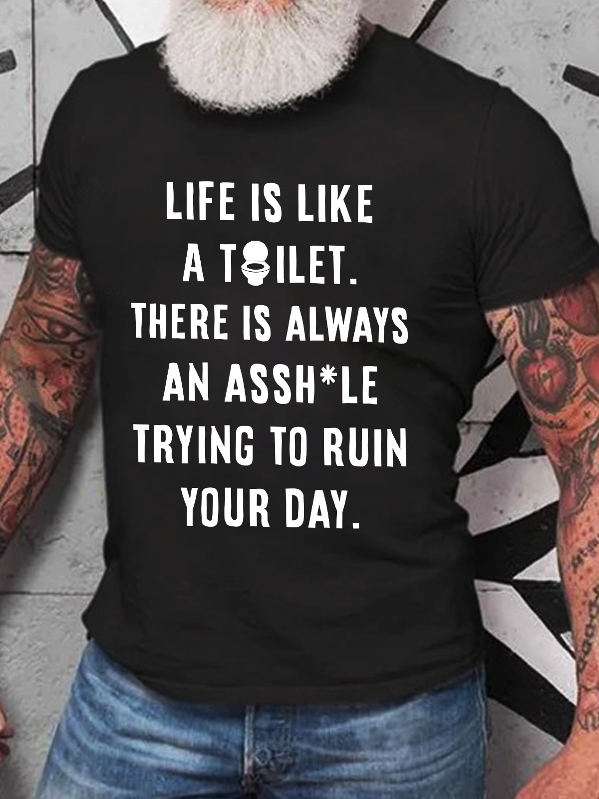 Life Is Like A Toilet Cotton T-Shirt