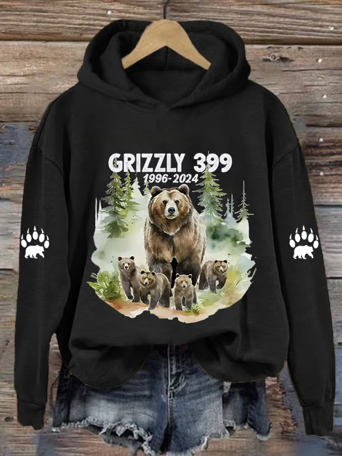 Women's Grizzly 399 Printed Casual Hoodie