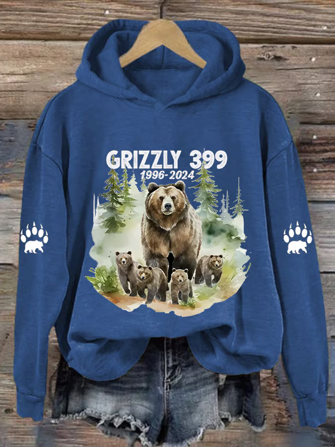 Women's Grizzly 399 Printed Casual Hoodie