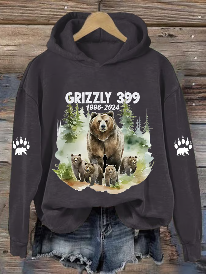 Women's Grizzly 399 Printed Casual Hoodie