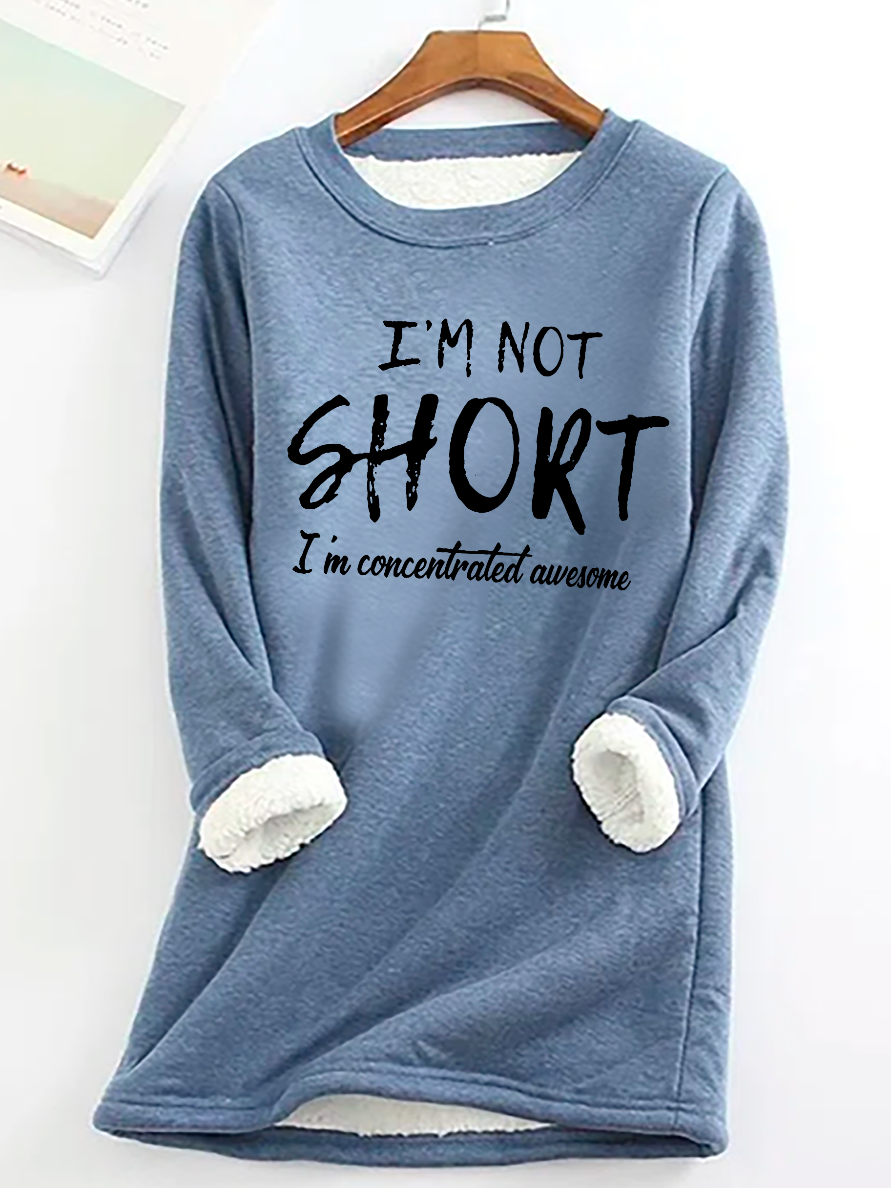 I'm Not Short, I'm Concentrated Awesome Casual Fluff Fleece Fabric Sweatshirt