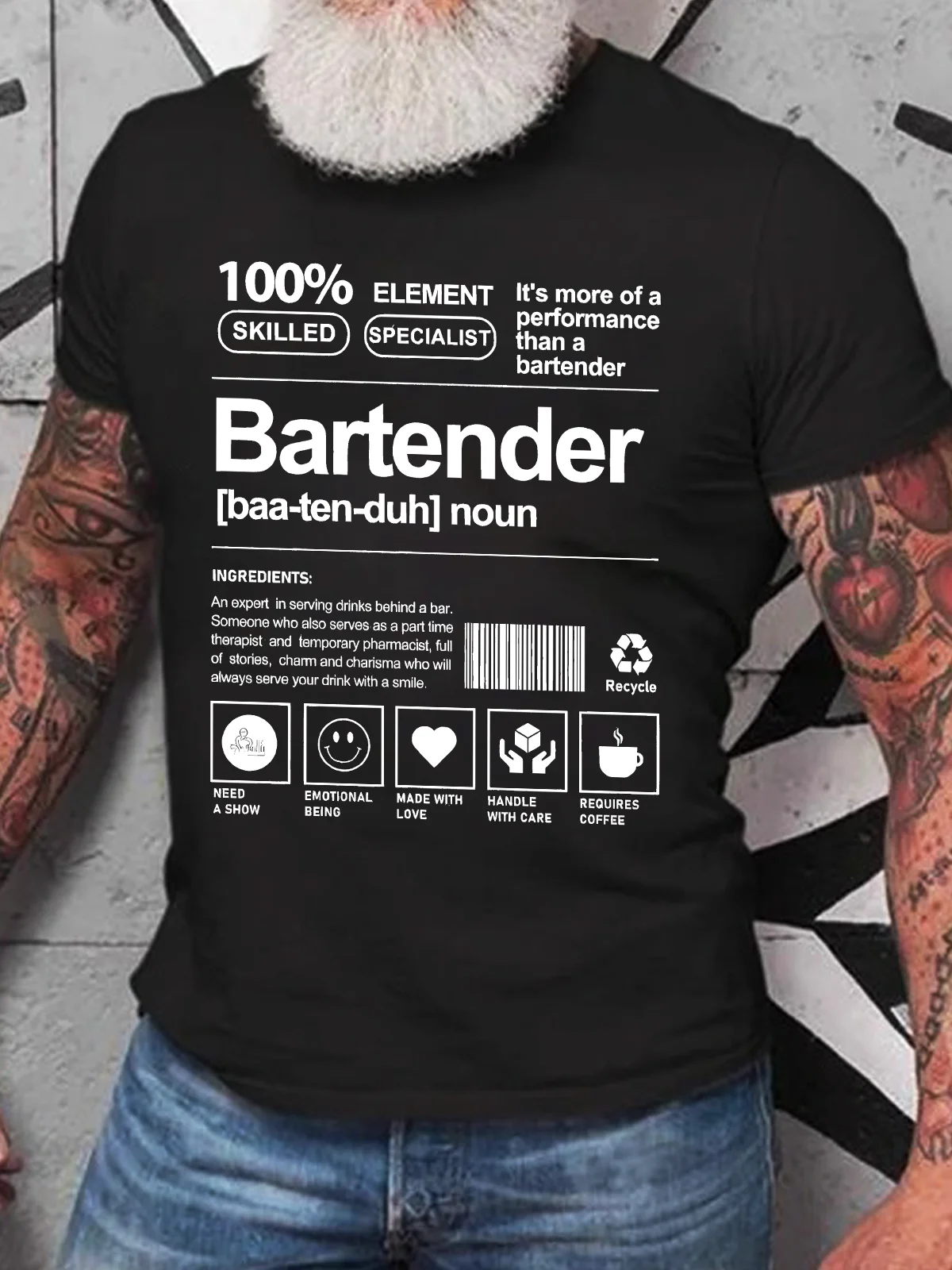 Bartender Cotton T-Shirtw