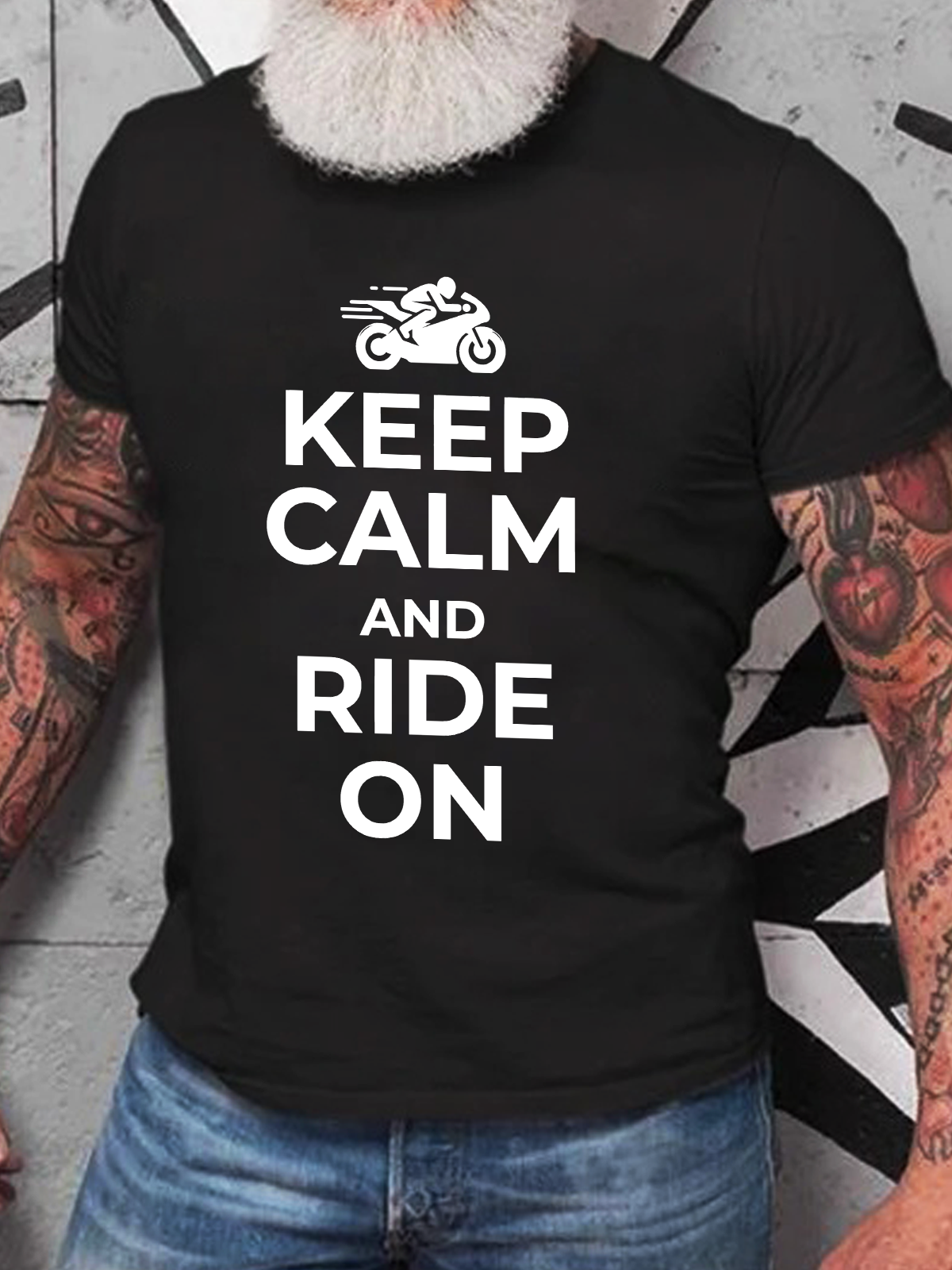 Keep Calm And Ride On Cotton T-Shirt