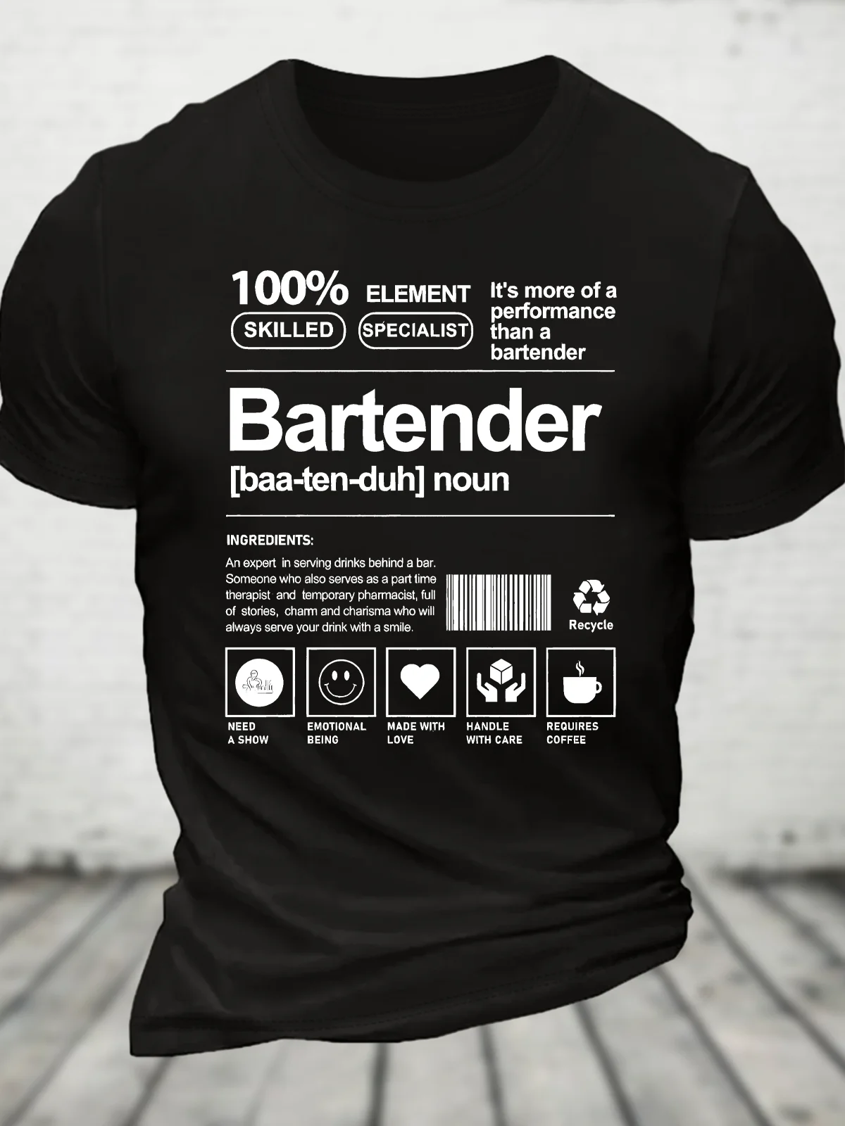 Bartender Cotton T-Shirtw