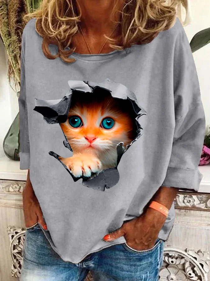 Cute Cat Casual Sweatshirt