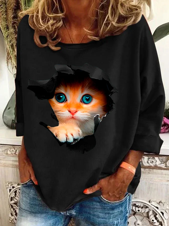 Cute Cat Casual Sweatshirt