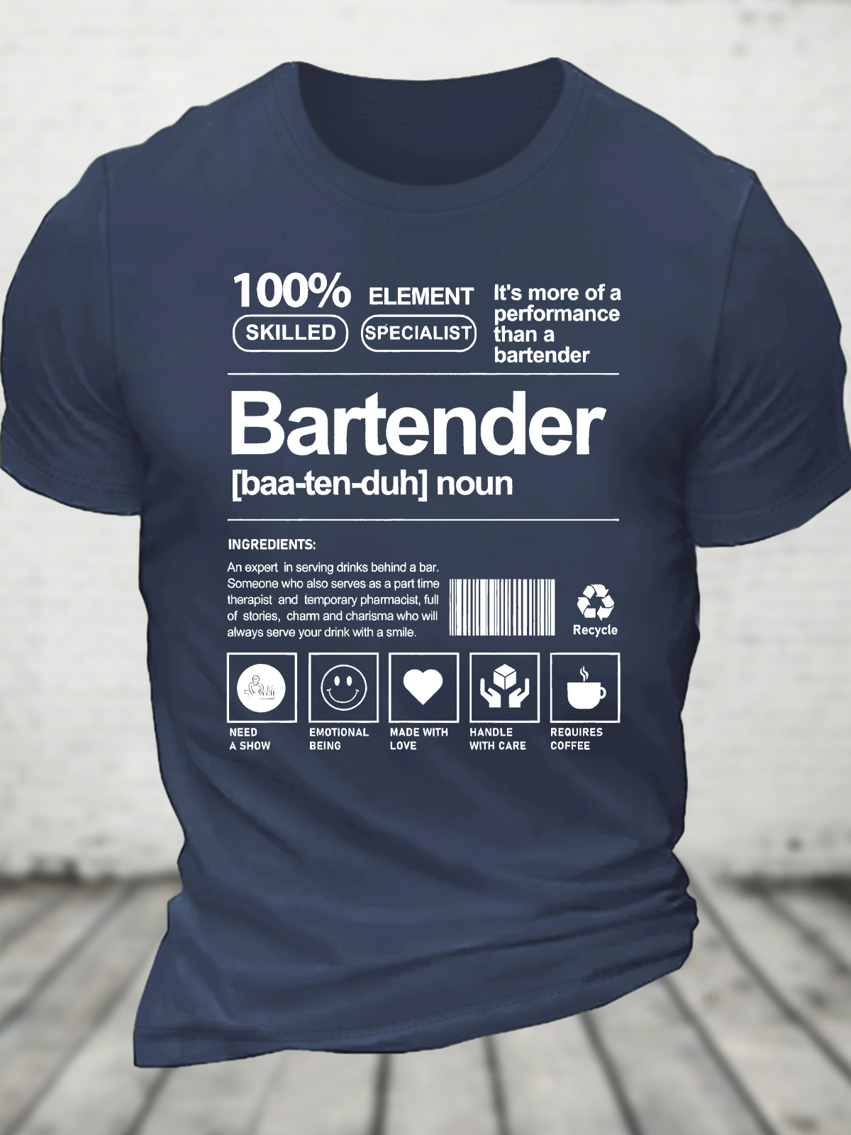 Bartender Cotton T-Shirtw