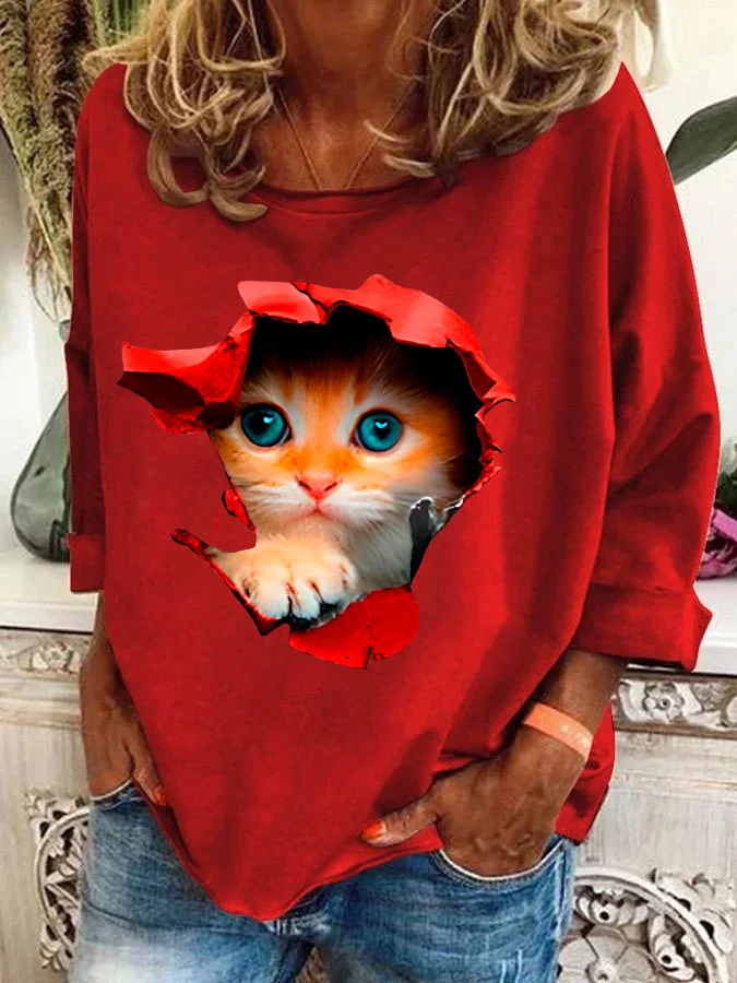 Cute Cat Casual Sweatshirt