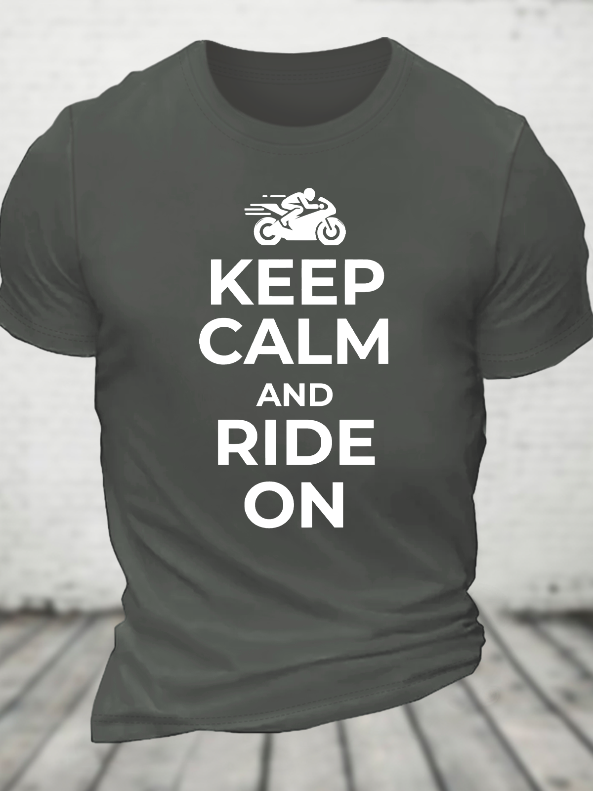 Keep Calm And Ride On Cotton T-Shirt