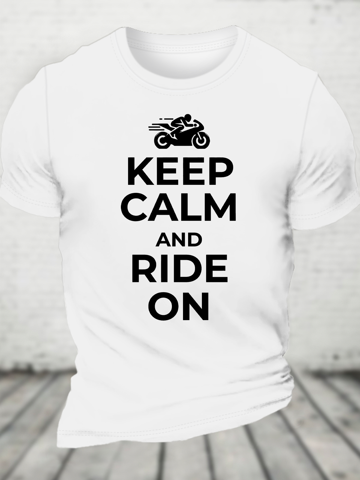 Keep Calm And Ride On Cotton T-Shirt