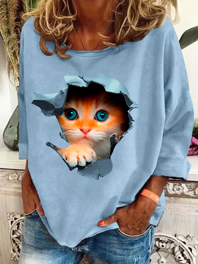 Cute Cat Casual Sweatshirt