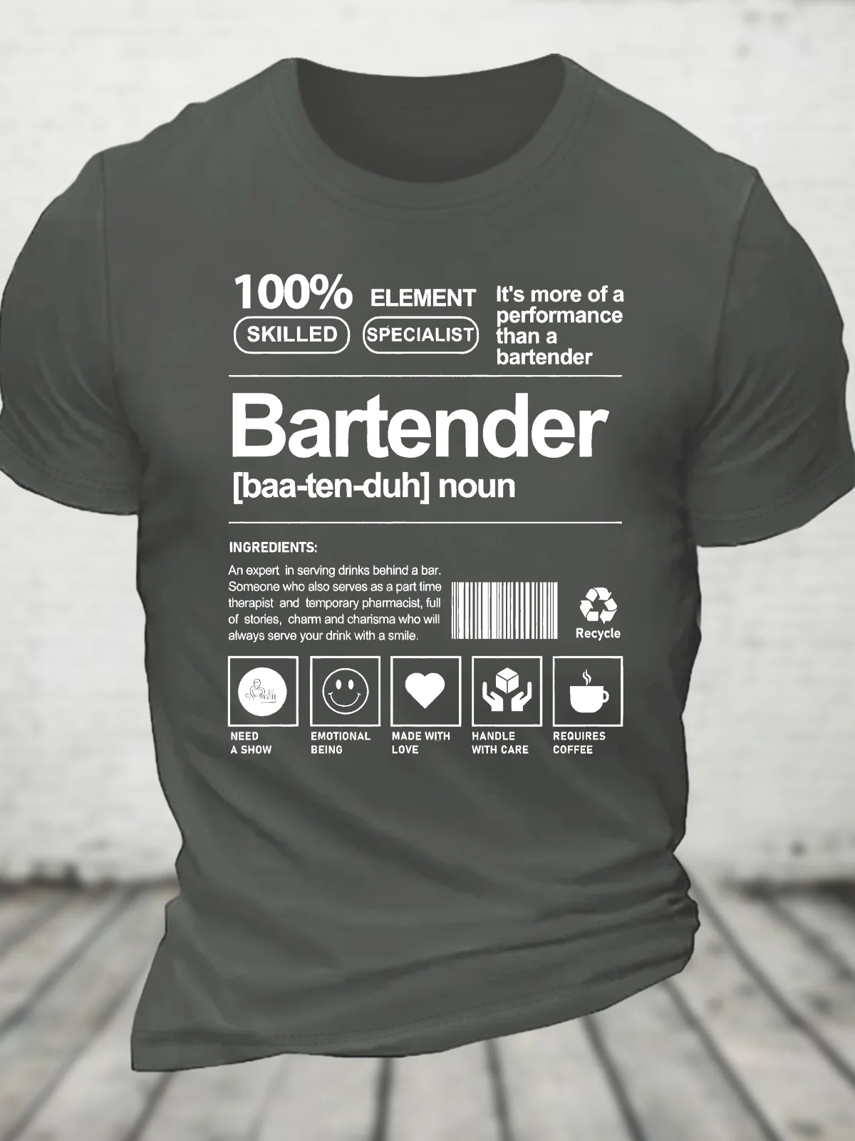 Bartender Cotton T-Shirtw