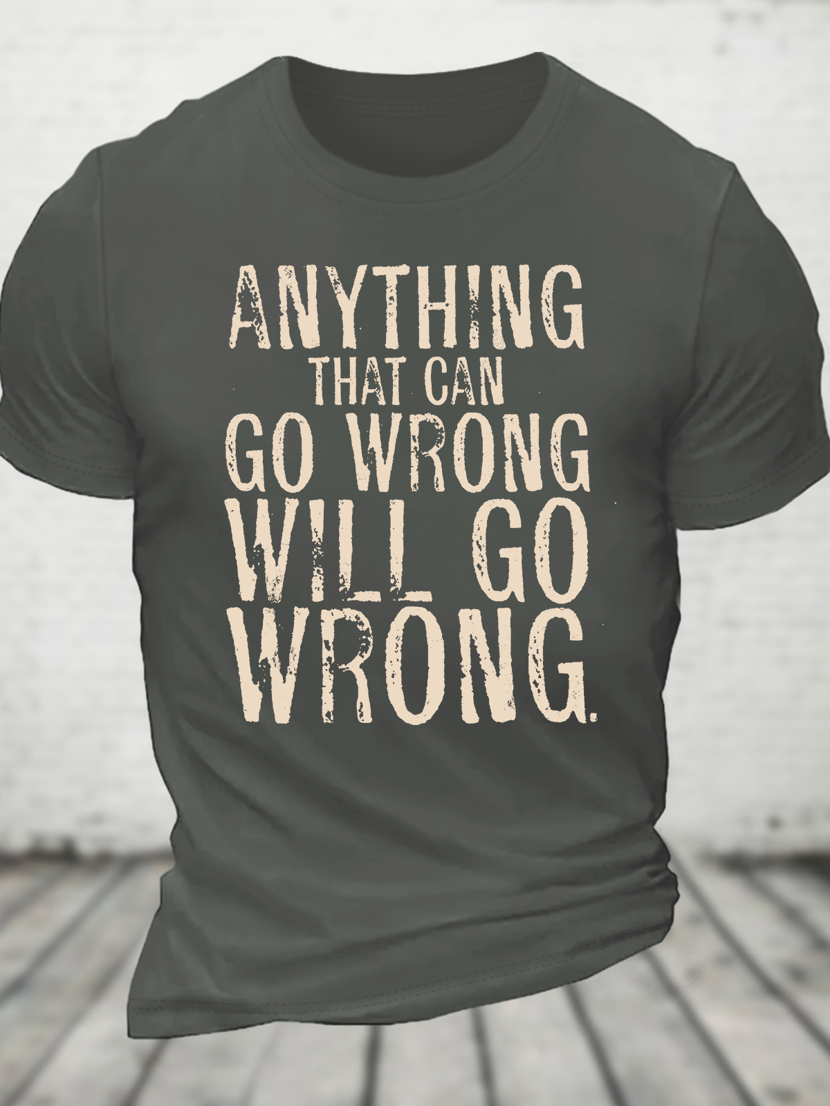 Anyting That Can Go Wrong Will Go Wrong Science Murphy's Law Print Cotton T-Shirt