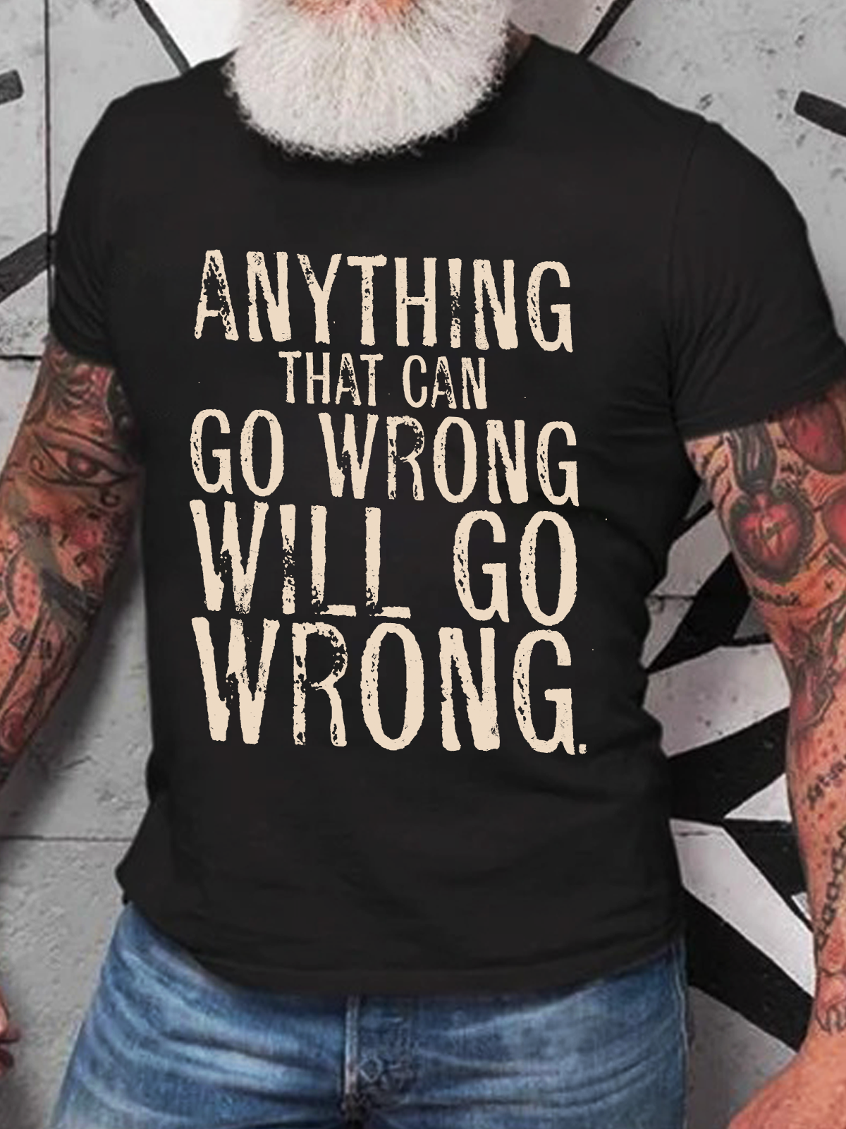 Anyting That Can Go Wrong Will Go Wrong Science Murphy's Law Print Cotton T-Shirt