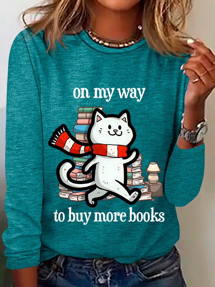 On My Way To Buy More Books Casual Long Sleeve Shirt