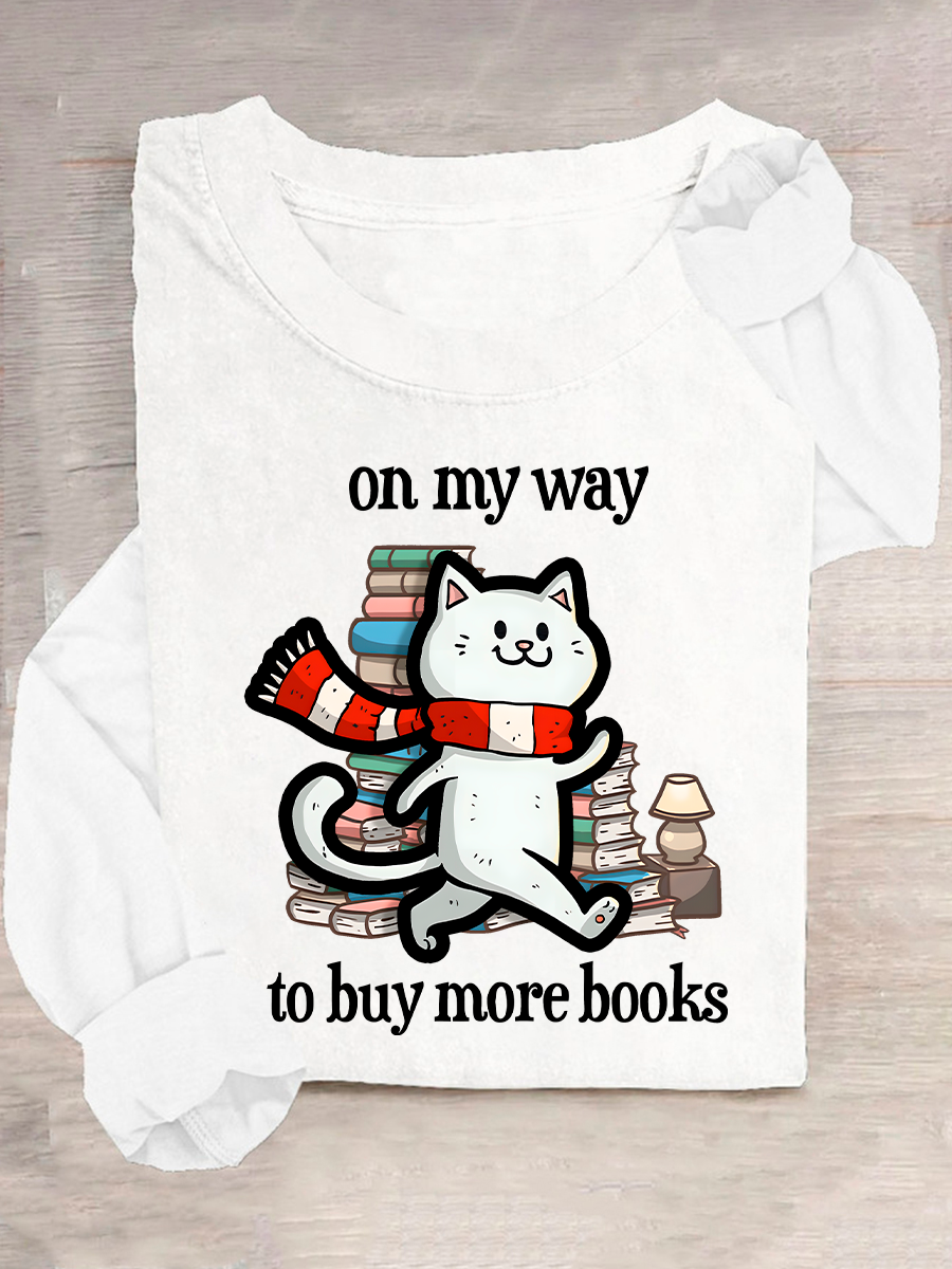 On My Way To Buy More Books Casual Long Sleeve Shirt