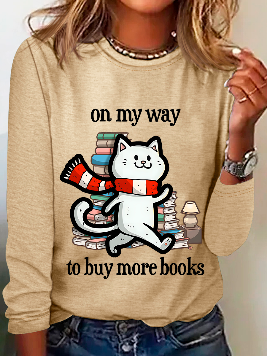 On My Way To Buy More Books Casual Long Sleeve Shirt