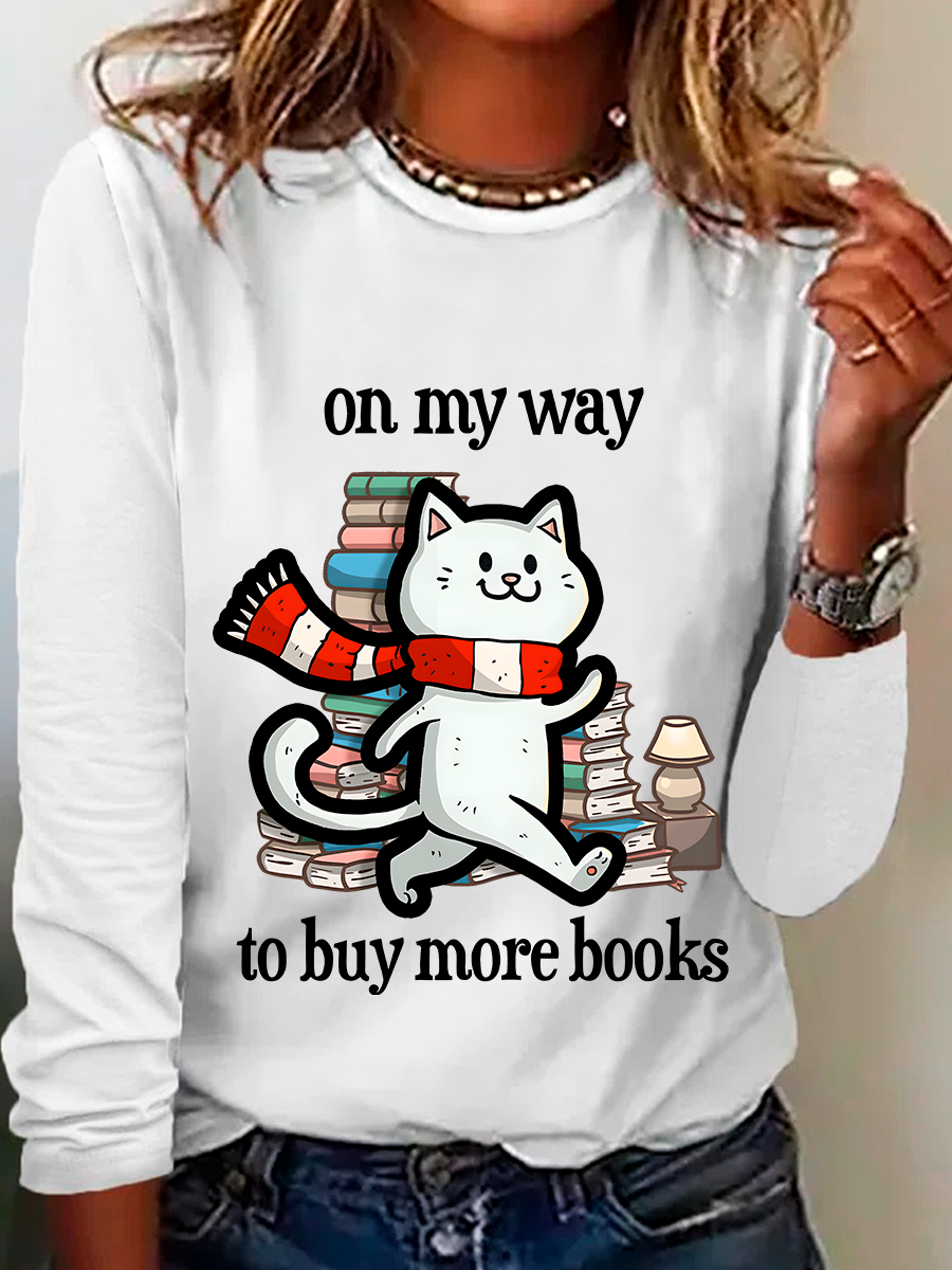 On My Way To Buy More Books Casual Long Sleeve Shirt