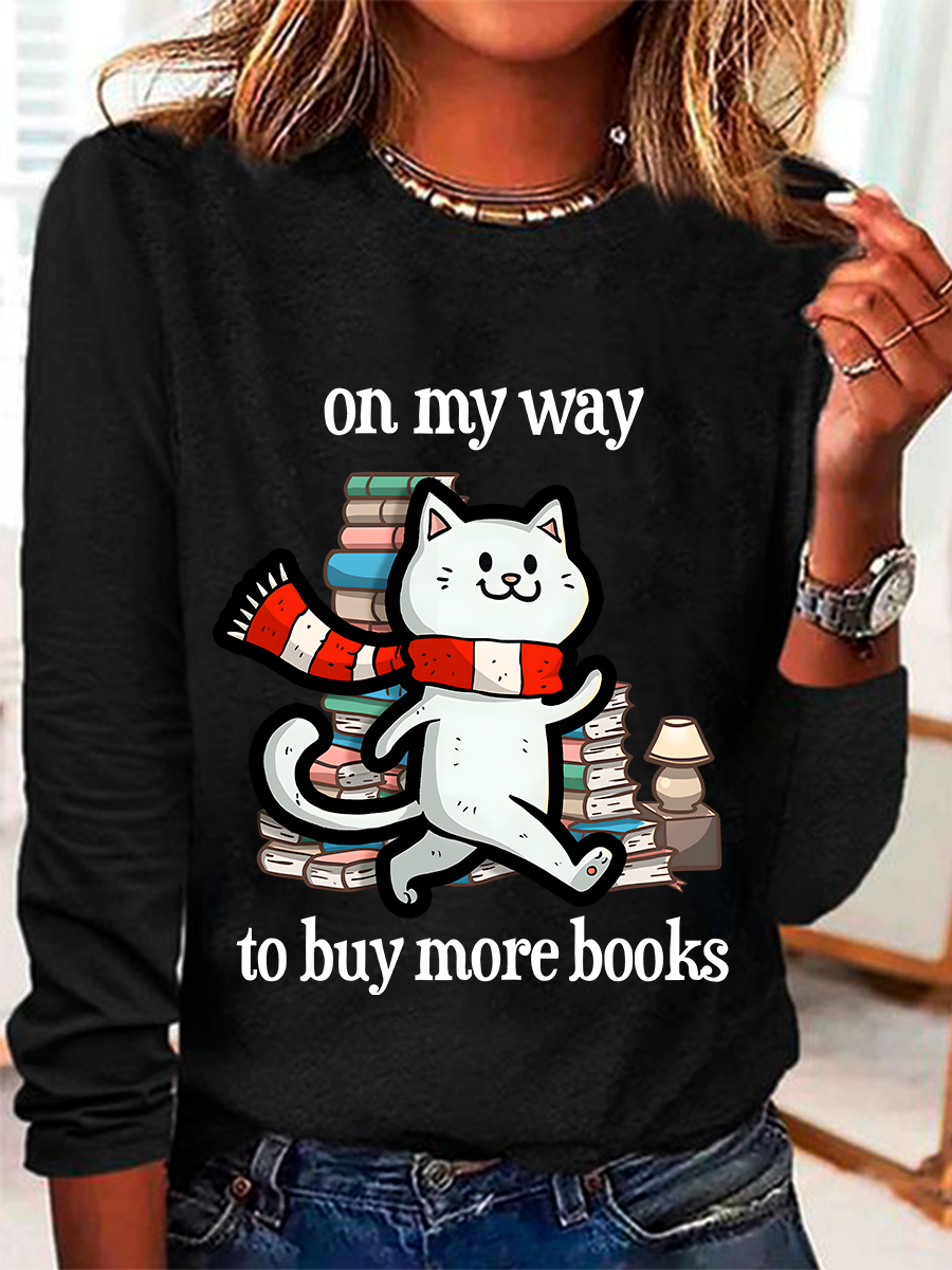 On My Way To Buy More Books Casual Long Sleeve Shirt