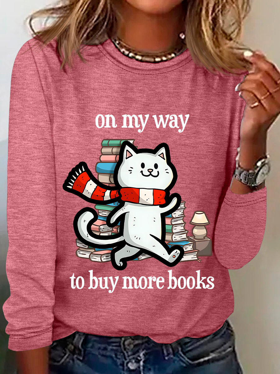 On My Way To Buy More Books Casual Long Sleeve Shirt