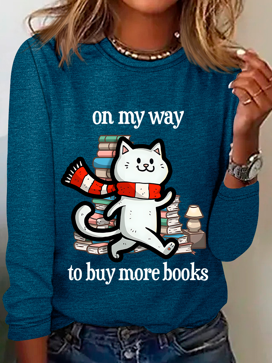 On My Way To Buy More Books Casual Long Sleeve Shirt